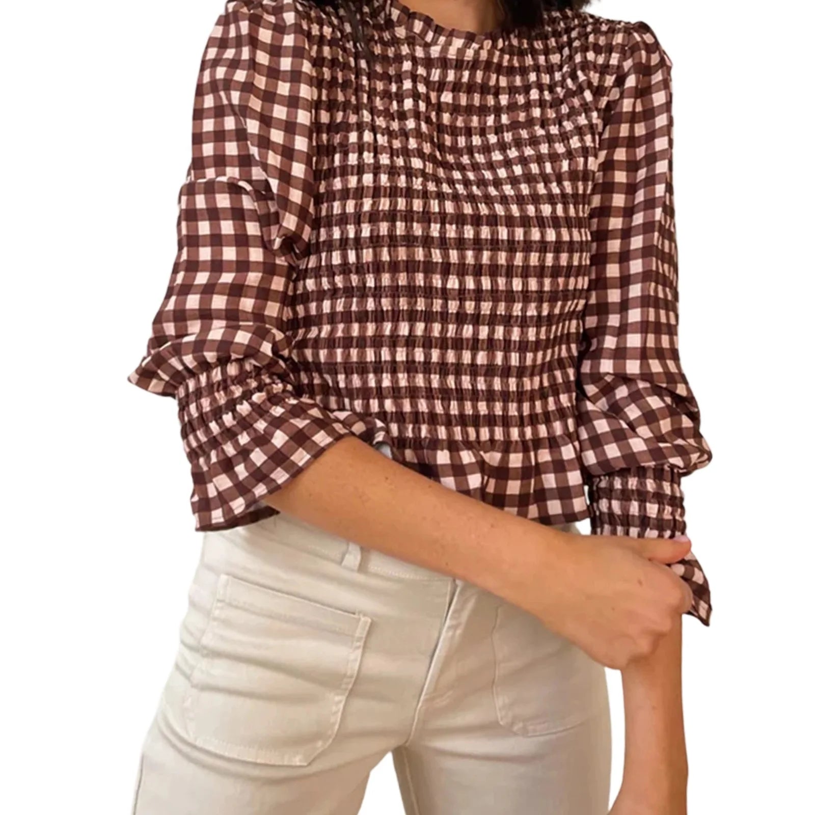 Top Plaid Bubble Chic