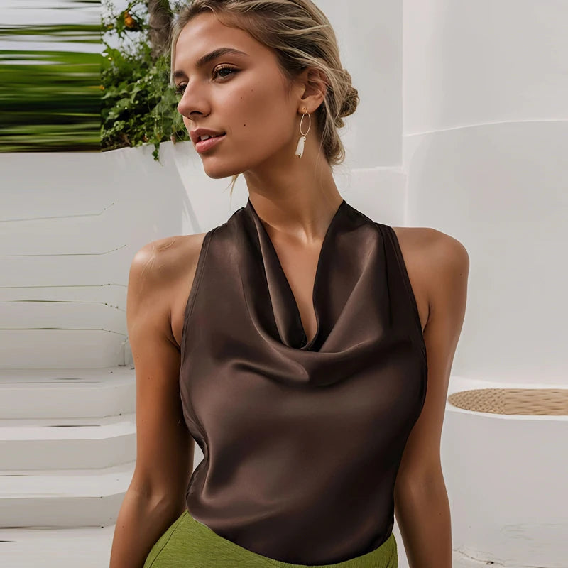 Top Corset Satin Halter Luxe