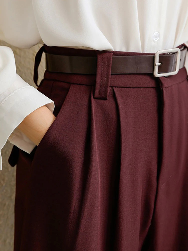 Pantalón Burgundy Wide Elegance