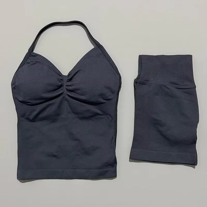 Conjunto Deportivo Halter Espalda Abierta 2 Piezas