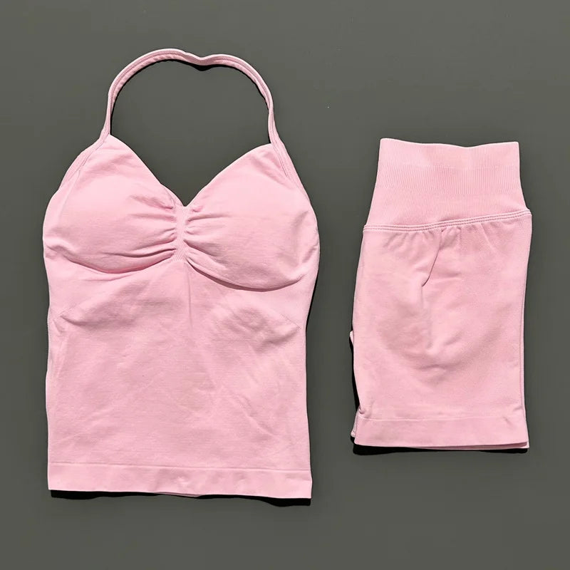 Conjunto Deportivo Halter Espalda Abierta 2 Piezas