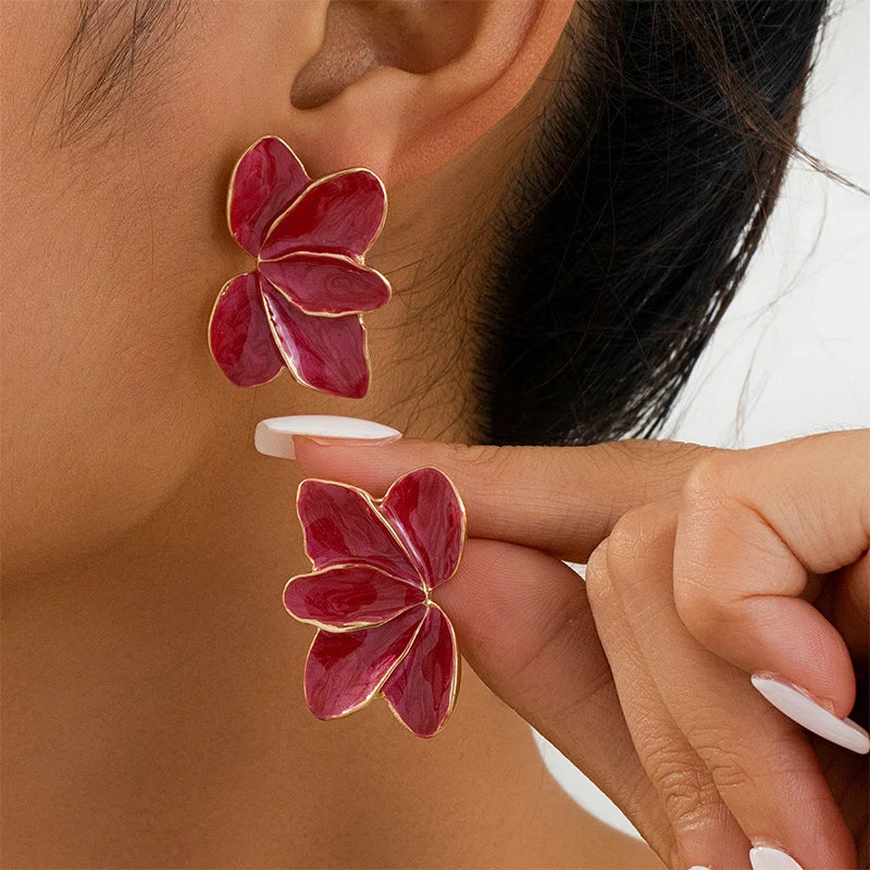 Pendientes Flower Enamel Luxe