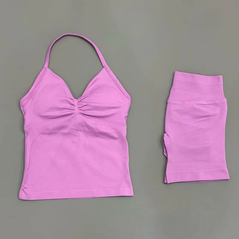 Conjunto Deportivo Halter Espalda Abierta 2 Piezas