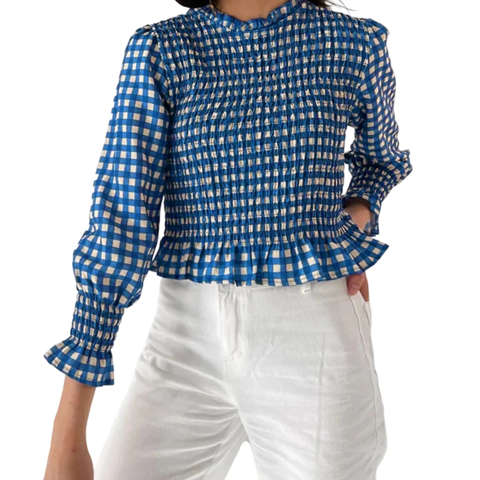Top Plaid Bubble Chic