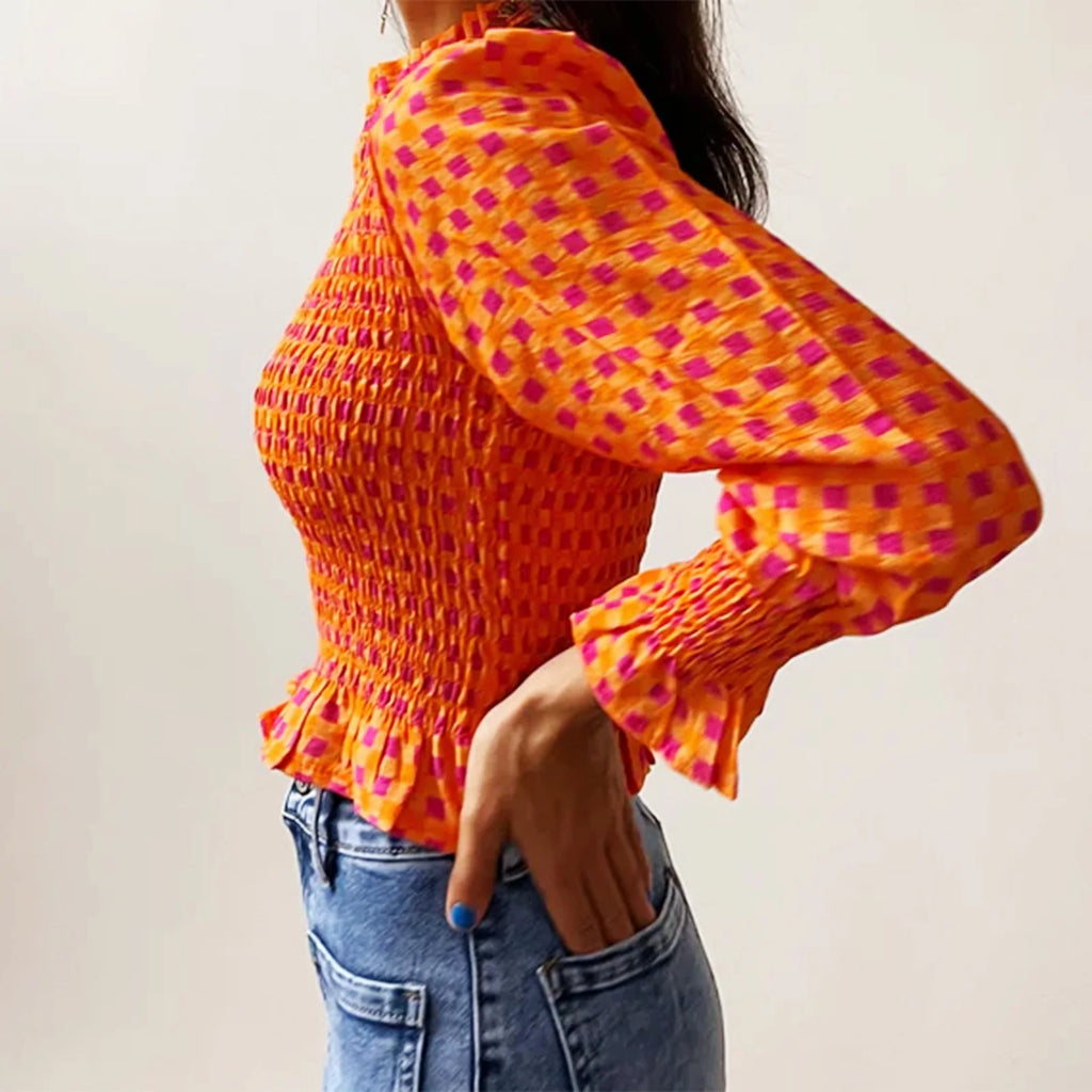 Top Plaid Bubble Chic