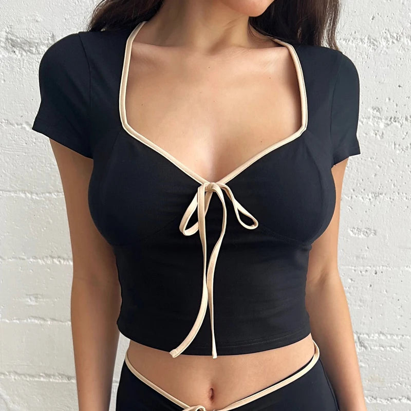 Top Y2K Bow Chic Crop