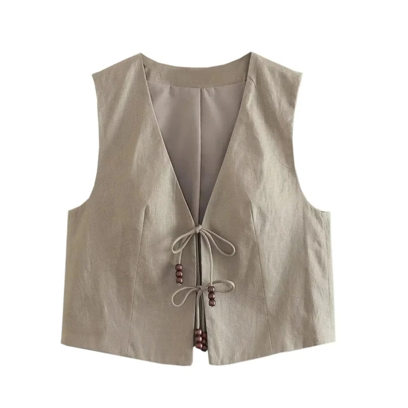 Chaleco Crop Beaded Élite