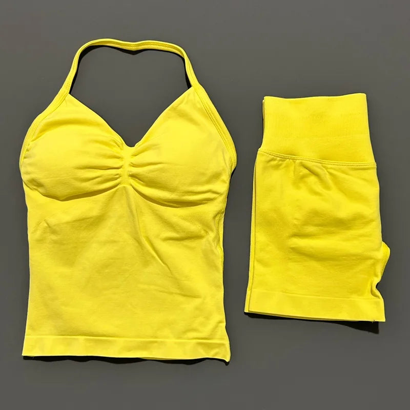 Conjunto Deportivo Halter Espalda Abierta 2 Piezas