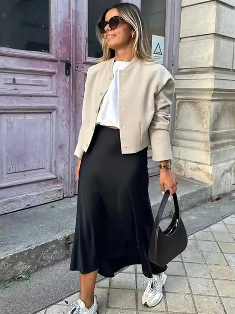Falda Satin Élite Noir
