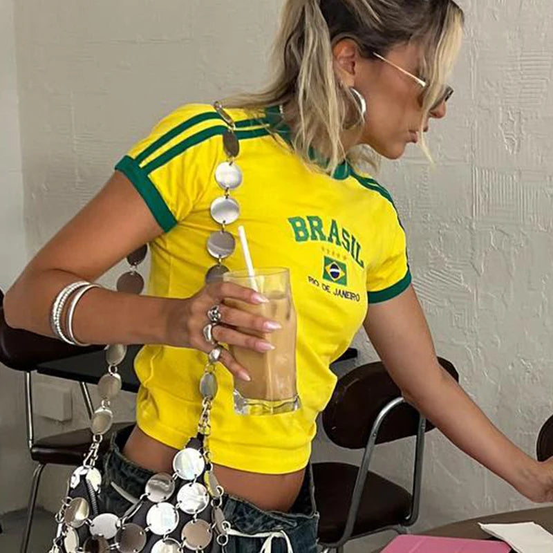Camiseta Y2K Brasil Street Crop