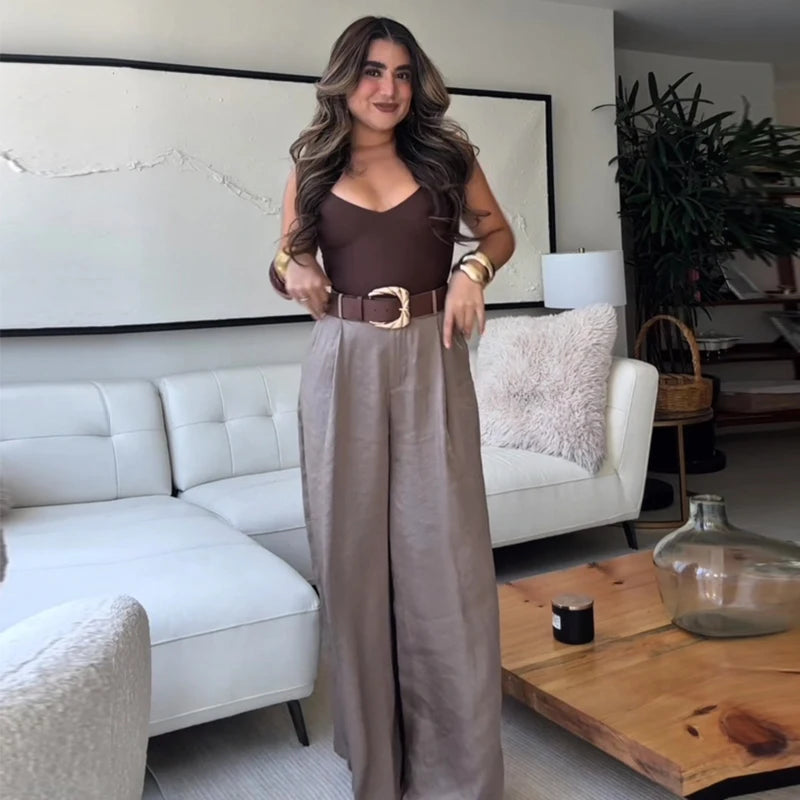 Pantalón Satin Belt Luxe