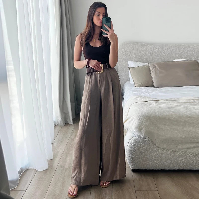 Pantalón Satin Belt Luxe